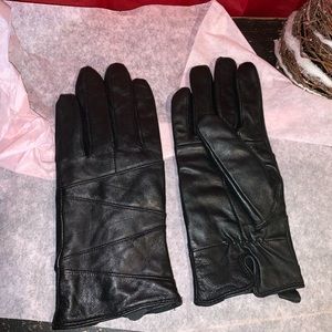 🔵 Women’s Thinsulate Black Leather Gloves SZ M